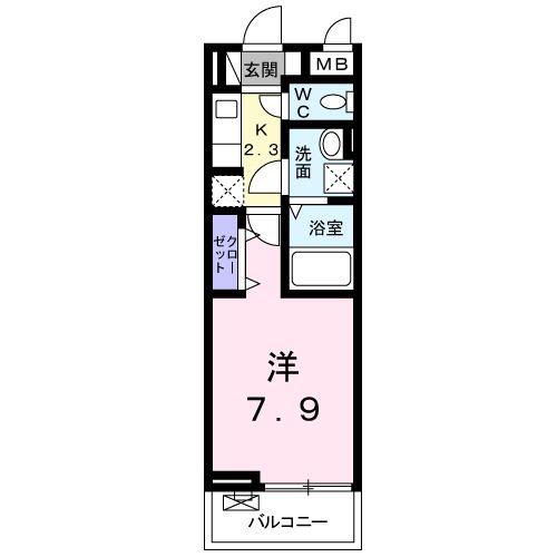 ラ ヴィータ(1K/2階)の間取り写真