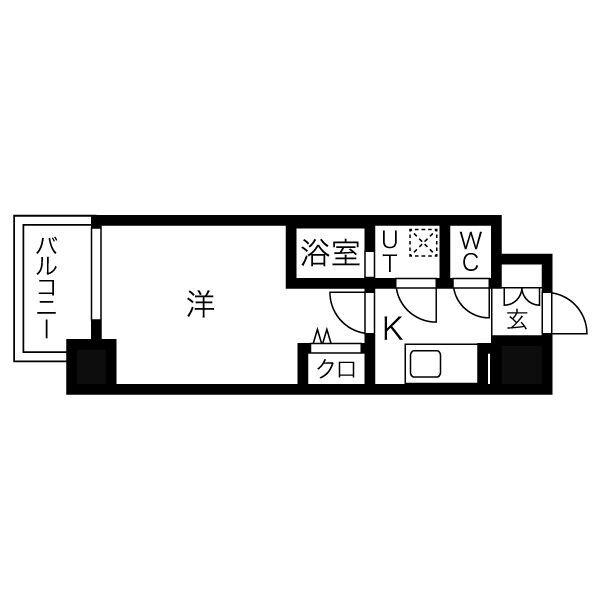 ワールドアイ都島駅前(1K/11階)の間取り写真