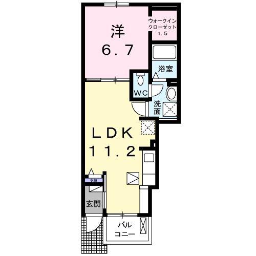 リバーサイド・モリ A(1LDK/1階)の間取り写真