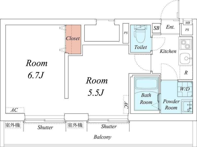 Mー1 TOKYO 東六郷(1K/1階)の間取り写真