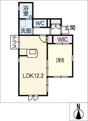 BOSCO VILLA(1LDK/1階)の間取り写真
