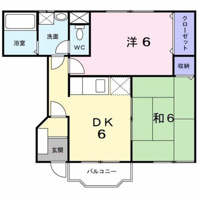 アヴニ-ル・ハルIII(2DK/1階)の間取り写真