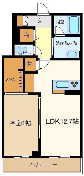 セルフィーユ(1LDK/1階)の間取り写真