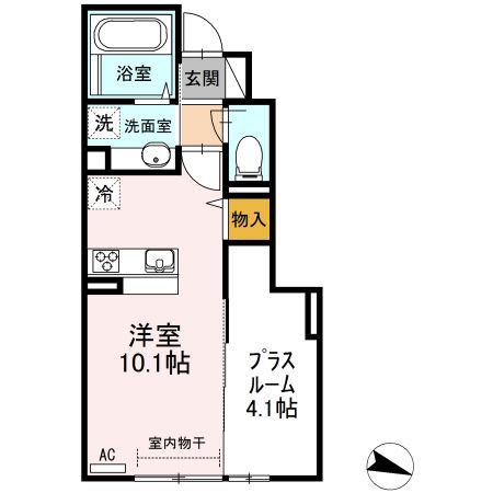 サンハイム・ケイ(ワンルーム/1階)の間取り写真