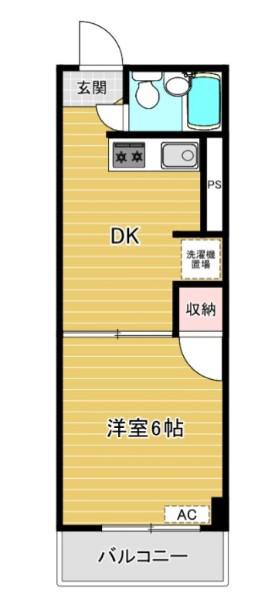 リファレンス谷塚(1DK/2階)の間取り写真