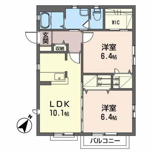 サンハイム(2LDK/2階)の間取り写真
