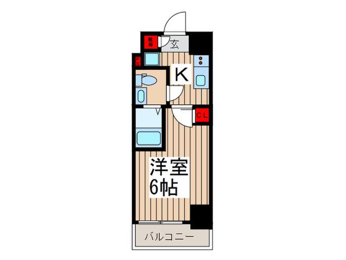 S-RESIDENCE市川(1K/5階)の間取り写真