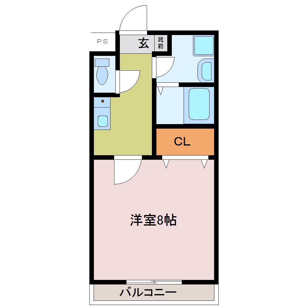 アルティス下池永(1K/1階)の間取り写真