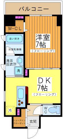 レジデンス神楽坂(1DK/9階)の間取り写真