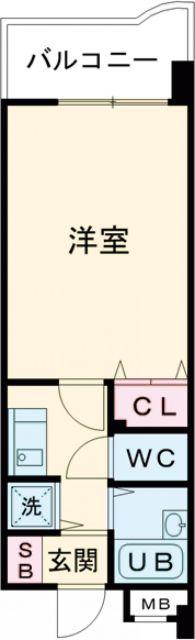 YKハイツ相生町(1K/3階)の間取り写真