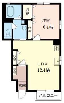 パリオリ(1LDK/1階)の間取り写真