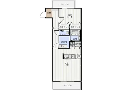 GRAND CENTRAL(1LDK/3階)の間取り写真