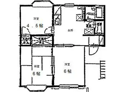ホリデーインミサワ(3DK/2階)の間取り写真