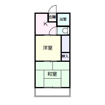 コスモビル(2K/2階)の間取り写真