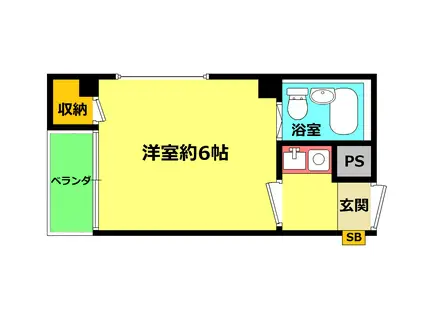 有馬パレス牧野(1K/2階)の間取り写真