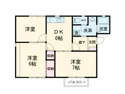 IS VIRGO(3DK/2階)の間取り写真