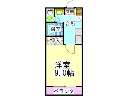 レジデンス津島新野(1K/3階)の間取り写真