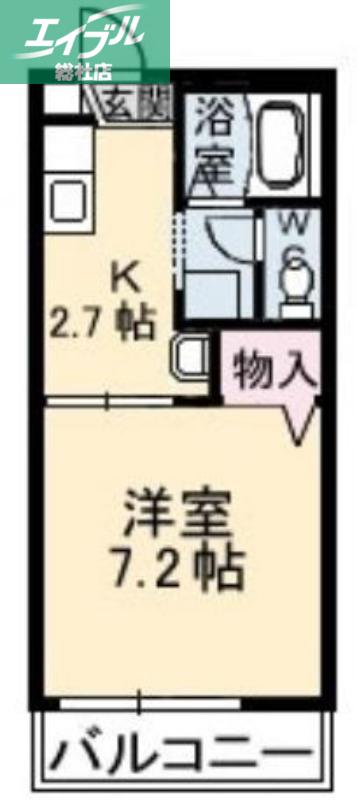 コーポアリメント(1K/1階)の間取り写真