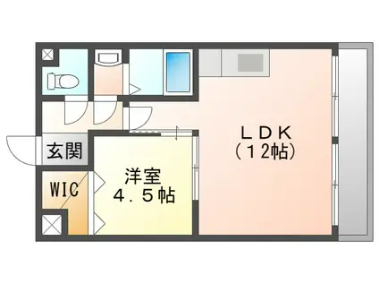 イーズマンションII(1LDK/6階)の間取り写真