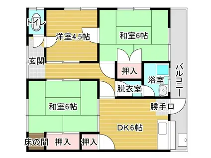 プロントWAKAE(3DK/2階)の間取り写真