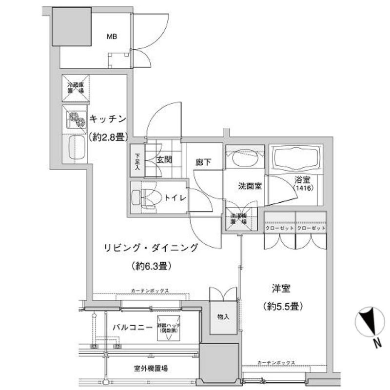ウエストパークタワー池袋(1LDK/10階)の間取り写真