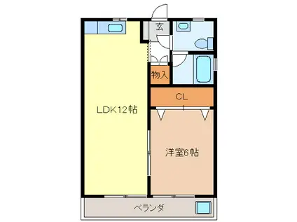辻忠第一ビル(1LDK/3階)の間取り写真