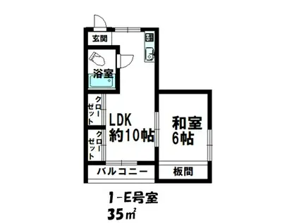 宮崎県日南市下方字堤内552サカモトコーポ(1DK/1階)の間取り写真