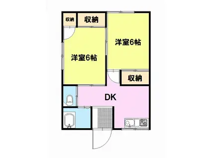 グローリア三崎(2K/1階)の間取り写真