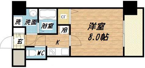 S-RESIDENCE緑橋駅前(1K/13階)の間取り写真