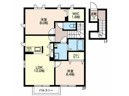 CERISIER セ(2LDK/2階)の間取り写真