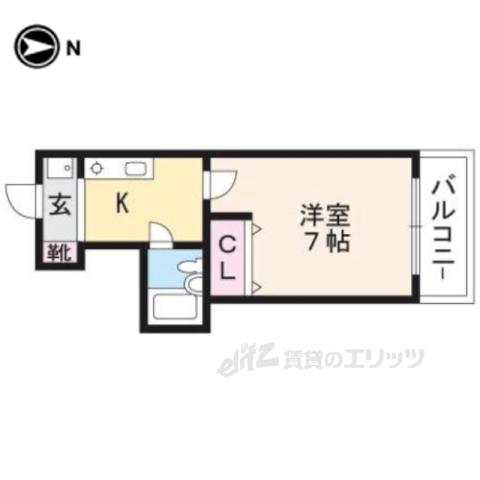 ドルチェハイム桃山(1K/3階)の間取り写真