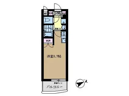 フレア金沢八景(ワンルーム/6階)の間取り写真