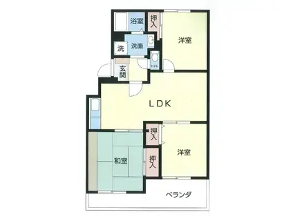 プラザ東太田(3LDK/3階)の間取り写真
