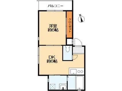 星陵台PLACE(1DK/2階)の間取り写真