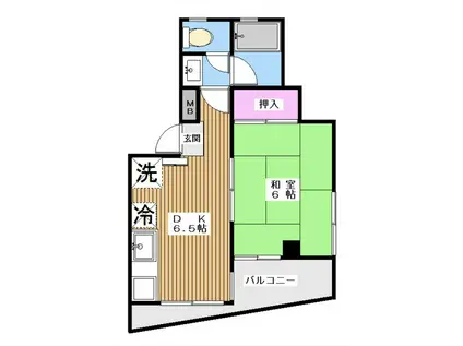 サンコート戸田(1DK/2階)の間取り写真