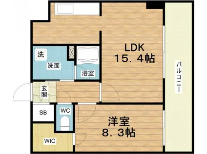 クラウディア野江(1LDK/3階)の間取り写真