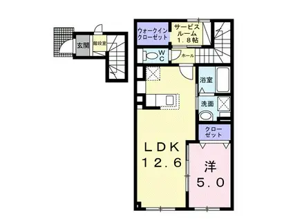 JR根室本線 富良野駅 徒歩28分 2階建 築1年(1LDK/2階)の間取り写真