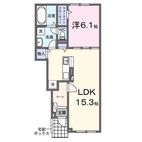 ビバ ラポール(1LDK/1階)の間取り写真