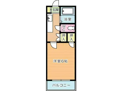 ハイツ山手(1K/1階)の間取り写真