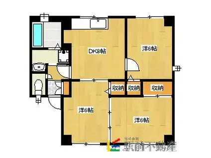 リバーサイド諸富(3DK/2階)の間取り写真