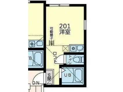 クレストコート横浜(ワンルーム/2階)の間取り写真