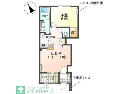 アルビコッカ(1LDK/1階)の間取り写真