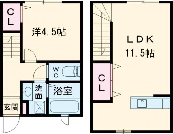 CREDO基山II(1LDK/1階)の間取り写真