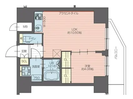プレジオ永和EURO(1LDK/4階)の間取り写真