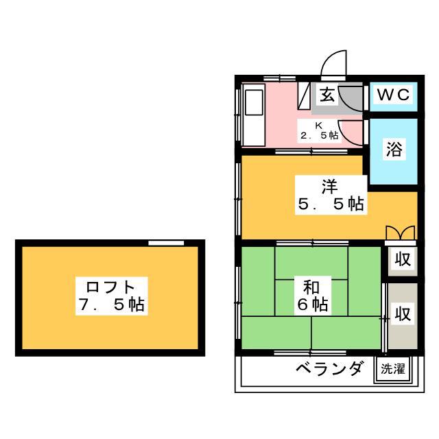 シティーリ高津(2K/2階)の間取り写真