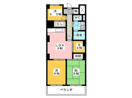 武蔵野スカイハイツ(3SLDK/10階)の間取り写真