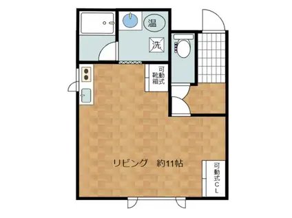 フリーダムシティ(ワンルーム/2階)の間取り写真