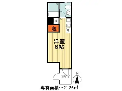 RIGATO F(ワンルーム/2階)の間取り写真