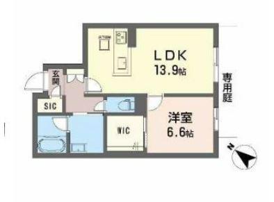 メゾン パルク 清水(1LDK/1階)の間取り写真