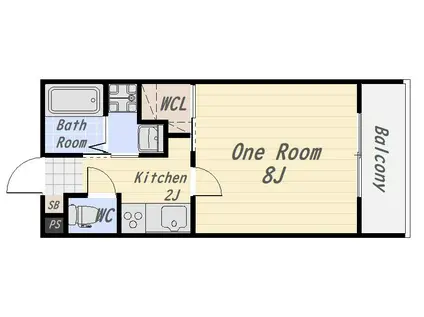 NJ谷山駅前(1K/5階)の間取り写真